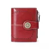 Genuine leather multi-function women designer wallets RFID-protected oil wax cowhide lady fashion casual coin zero card purses female popular clutchs no476