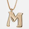 Pendant Necklaces Gold Plated Alloy 26 Capital Letters Necklace Medium Length For Men And Women Thick Chain Fashion Charm Jewelry