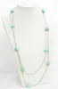 Chains JQHS Genuine Long 120cm 10mm Baroque Chain Round Sky-blue Turquoise Necklace C970 Men