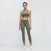 Yoga outfit logotyp tryckt högeffekt racerback fitness sport bh full täckning brassiere sport kvinnor behå vaddad gymträning skörd