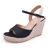 Sandalen LIHUAMAO Elegantie Espadrilles Wiggen Enkelband Platform Vrouwen Hak Pompen Touw Zool Csaual Schoenen