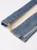 Damesjeans DEAT Mode Damesjeans Hoge taille Spiraal uitgehold mesh Ontwerp Sense Stiksels Split Denim broek Herfst WY140 230826