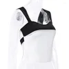 Kvinnors tankar Sexig snörning Camisole Women Crop Top White and Black Casual Vest Strappy Y2K Topps Female Summer Semester utanför tanken