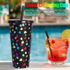 Tumblers Color Changing Cups Iced Coffee Cup With Lid & Straw 710ml Reusable Funny Heart Mug Large Capacity Cute Novelty Tea