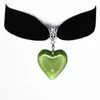 Pendant Necklaces Y2K Red Heart Choker Chunky Glass Puffy Necklace Gothic Black Velvet Collar For Women And Girls