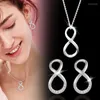 SINLEERY – ensemble de boucles d'oreilles et collier en cristal pour femmes, tendance, couleur or Rose, tendance, TZ123 SSB