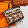 Sac à main pour femme Sacs de maison faits à la main en fil de cire pure peau de crocodile Sac en platine à motifs de paume Mini maison colorée polyvalente avec logo