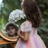 Girl Dresses Elegant Tulle Lace Printing Sequins Princess Flower Wedding Party Ball First Communion Gowns Dream Kids Gift