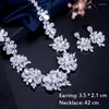 Halsbandörhängen Set SMVP Sparkling Cubic Zirconia Big Flower Choker och Dubai Wedding Bridal Jewelry for Women TZ894