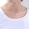 Chains S925 Sterling Silver Heart-shaped Shell Pendant Necklace For Women Light Luxury High Sense Diamond Inlaid Clavicle Chain