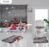 Cortinas de ducha Accesorios de baño Baño Hogar Jardín Navidad Chic Floral Impreso Esteras 4 Piezas