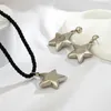 Necklace Earrings Set Ailodo Big Plastic Star Pendant Jewelry For Women Simple Fashion Party Wedding Girls Gift 2023