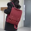 Sacos escolares de alta capacidade de couro mulheres mochila feminina vintage viajando bolsa de ombro para meninas adolescentes