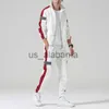 Herrspårar 2st män Tracksuit hoodie tops joggers byxor spårdräkt set man som kör jogging sportkläder huva byxor mens svett kostym x0907