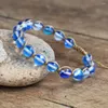 Braccialetti con ciondoli Gioielli fatti a mano da donna Perline di labradorite blu da 8 mm Bracciale intrecciato con corde Amicizia Yoga Avvolgimento bohémien