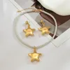 Necklace Earrings Set Ailodo Big Plastic Star Pendant Jewelry For Women Simple Fashion Party Wedding Girls Gift 2023