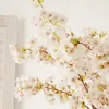 Decorative Flowers 3pcs/lot Artificial Cherry Blossom Single Branch Silk Fake Wedding Decoration Arch Home Garden Wall