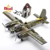 Aircraft Modle WW2 Military Germany Ju-88 Bombing Plane Building Blocks US FU4 Attach Aircraft Helicopter Weapon Model Bricks Toys for Boy Gift 230906