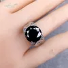 クラスターリングInbeaut Men's Classic 925 Silver 5 ct Round Excellent Cut Pass Diamond Test Black Moissanite Weddding Ring Vintage Fine