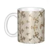 Tassen Luxus Rot Fleur-De-Lis Kaffee DIY Custom Fleur De Lis Keramik Tee Milch Becher Tasse Männer frauen Outdoor Arbeit Camping Tassen