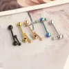 Labret Lippenpiercing-Schmuck, Edelstahl, Zungenpiercing, Brustwarzenring, Langhantel, Körperpercing, Ohrstecker, Stangen, 5 Farben, 230906