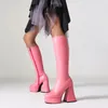 Boots Drop Sexy Stretch Over Knee Square Head Large Size Womens Nightclub Party Bar Pole Dance 35 43 230907