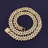 Oem aangepaste mannen zilveren ketting Hip Out 925 Iced Moissanite Cubaanse 18k diamanten ketting armband sieraden vergulde ketting Hop 16mm Alxrp