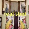 Curtain 2pcs Elegant Peacock Pattern Curtains Polyester Rod Pocket For Living Room Bedroom Kitchen Study Stunning Background Decor