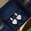 Brincos de garanhão Luowend 18k ouro branco mulheres formas de amor diamantes naturais reais 1 quilate festa de luxo joias personalizáveis