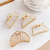 Hårklipp Barrettes Fashion Metal Claw Gold Silver Geometric for Women Girl Elegant Crab Vintage Hairpin Accessories 230907