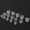 Andra tatueringsförsörjningar 100 st SML Plastic Disposable Microblading Tattoo Ink Cups Permanent Makeup Pigment Clear Holder Container Cap Tattoo Accessory 230907