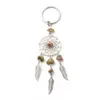 Lots Dream catcher Charms Key Rings Chakra Crystal Gravel Chip Stone Beads Key Chain Agate Jade Bag ACC