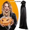 Inne imprezy imprezowe dostawy na Halloween kostium dla dorosłych Cosplay Cosplay Cosplay Black Hooded Cloak Scary Witch Devil Role Role Halloween Dekoracja 230906