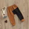 Byxor Focusnorm 0 5y Autumn Kids Boys Casual Pants 3 Färger randig lapptäcke dragkedja Wasit 230906