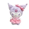 Factory wholesale 25cm 3 styles flower skirt bow kulomi plush toy animation film and television peripheral doll children's gift
