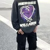 Hellstar Hellstar "purple Love Limited" Manica lunga alta stile hip hop americano West Coast Street Graffiti