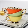 Cups Saucers Coffee Porcelain High-quality Butterfly Flower Teacup & Saucer Set British Afternoon Tea Time Ceramic Cup Drinkware