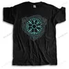 Camisetas para hombres Hombres Camisa de algodón Marca de verano Camiseta de alta calidad Classic Vegvisir Old Norse Runes Moda Unisex Casual Teeshirt Euro Tamaño