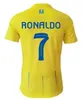 2023 2024 Al Nassr FC Futbol Formaları Ronaldo Erkek Çocuk Kiti Üniforma 23 24 Ev Sarı Cr7 Erkek Futbol Gömlek Al-Nassrs Away Üçüncü Al Hilal Suudi Maillots De Foot