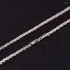 Chains S925 Silver Plain Female Stylish Pearls Ripple Necklace Chain Of 2 Mm 3