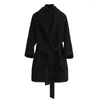 Women's Trench Coats 2023 wielokolorowy długi wełniany płaszcz nadzoruj kobiety Beltedcashmere