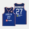 Maillot de basket-ball de la Coupe du monde Fiba 2023 de Serbie, équipe nationale 33 NIKOLA MILUTINOV 5 NIKOLA 24 STEFAN JOVIC 7 Bogdan Bogdanovic 15 Nikola 9 VANJA MARINKOVIC Srbija