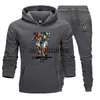 Herren-Trainingsanzüge, Herren-Herbst-Winter-Lauf-Sets, Hoodie + Hosen, 2-teilig, lässiger Trainingsanzug, männliche Sportbekleidung, Fitnessstudio, Markenkleidung, Jogging-Trainingsanzug x0907