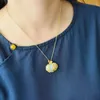 Chains Vintage Enamel Classical Elegant Chrysanthemum Necklace Natural An White Jade Ruyi Pendant National Style Jewelry Gift