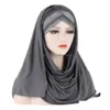 Scarves Glitter Amira Muslim Women Long Scarf Pl On Ready Wear Instant Cap Headwear Wrap Hijab Turban Arab Femme Chemo Shawl 230301 Dr Dhlox