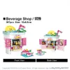 Blokken Blokken Pretpark Drankjes Winkel Burger Shop Model Pretblokken Kid Gift Plastic Bouwstenen Speelgoed Kinderen R230907