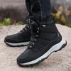 Stiefel Plateau Herren Schnee Wasserdicht Rutschfest Herren Winterschuhe Plüsch Warm Schwarz Knöchelgröße 40 - 45