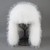 Beanieskull Caps Highend Luxury Artificial Hat Unisex False Raccoon Fur Lei Feng Cap Ear Real 100% Top 230907