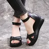 Sandalen Mode Damen Schuhe Frauen Heels Solide Böhmischen Peep Toe Wedges Dicken Boden Flatform Alias Mujer