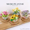 Blocks Building Blocks Flower DIY Green Plant Bouquet Potted Model Flower Block Home Decoration Girl Gift Children's Toys R230907